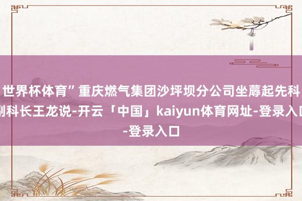 世界杯体育”重庆燃气集团沙坪坝分公司坐蓐起先科副科长王龙说-开云「中国」kaiyun体育网址-登录入口